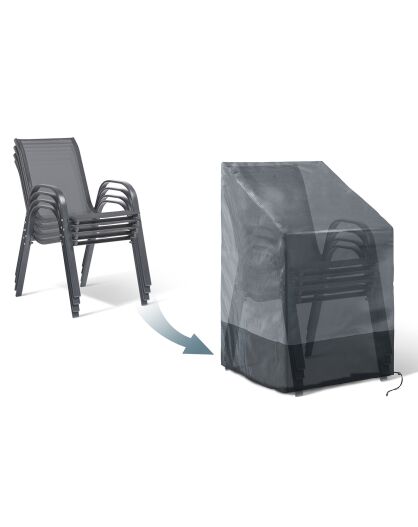 Housse de protection pour chaises empilables gris/noir - 70x70x120 cm